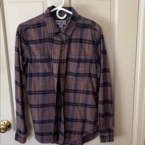 Carhartt Brown and Yellow Plaid Shirt